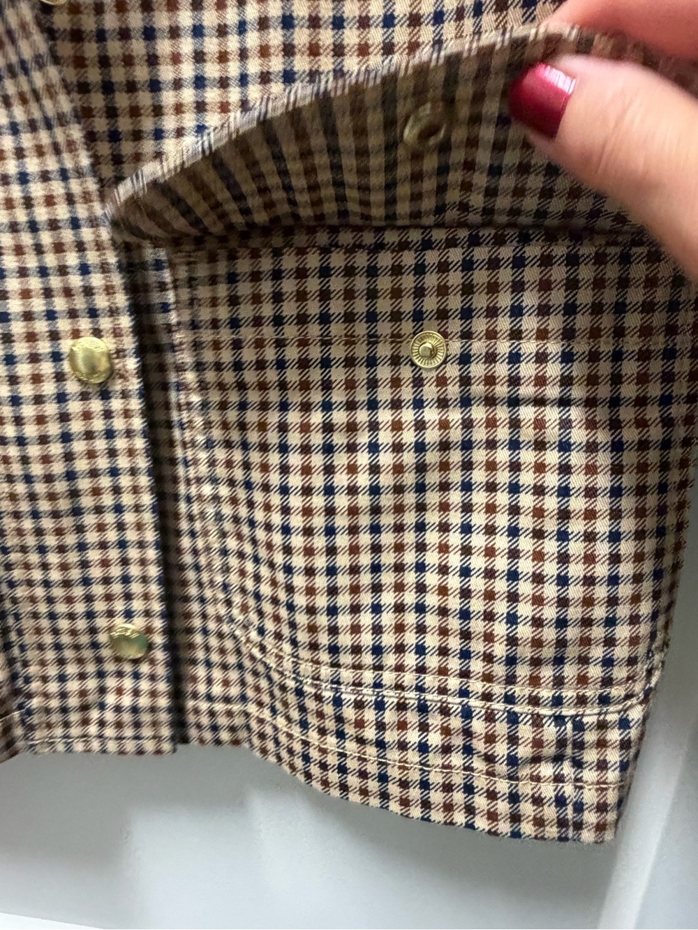 J. Crew Factory Navy/Cream/Brown Cotton Field Jacket Size XS - Picture 5 of 10